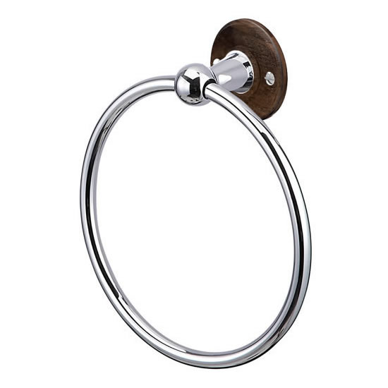 Towel Ring with Walnut Backplate